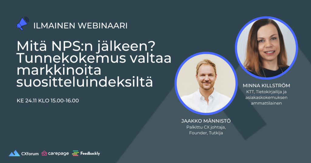 Ilmainen webinaari: Mitä NPS:n jälkeen? Tunnekokemus valtaa markkinoita suositteluindeksiltä